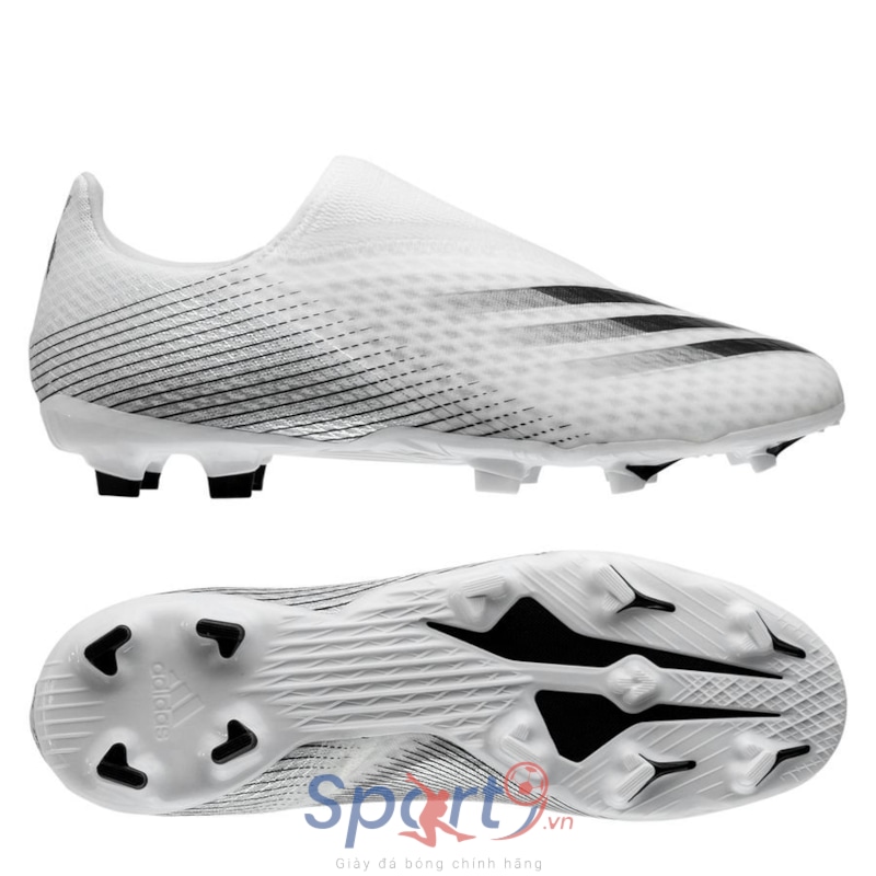 adidas X Ghosted .3 Laceless FG/AG Inflight - Footwear White/Core Black/Silver Metallic